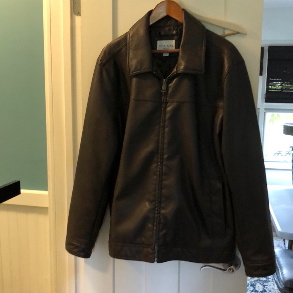 Cole Haan faux leather jacket size xl